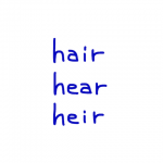 hair/hear/heir　似た英単語/似ている英単語　画像