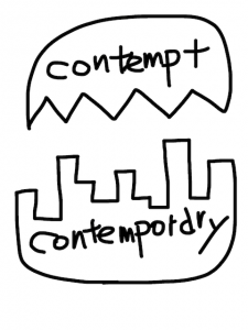 contempt/contemporary 似た英単語/似ている英単語　画像