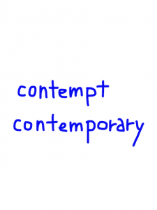 contempt/contemporary   似た英単語/似ている英単語　画像