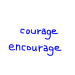 courage/encourage 似た英単語/似ている英単語　画像