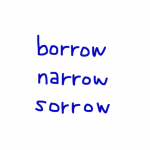 borrow/narrow/sorrow 似た英単語/似ている英単語　画像