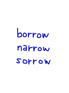 borrow/narrow/sorrow   似た英単語/似ている英単語　画像