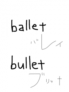 ballet/bullet　似た英単語/似ている英単語　画像