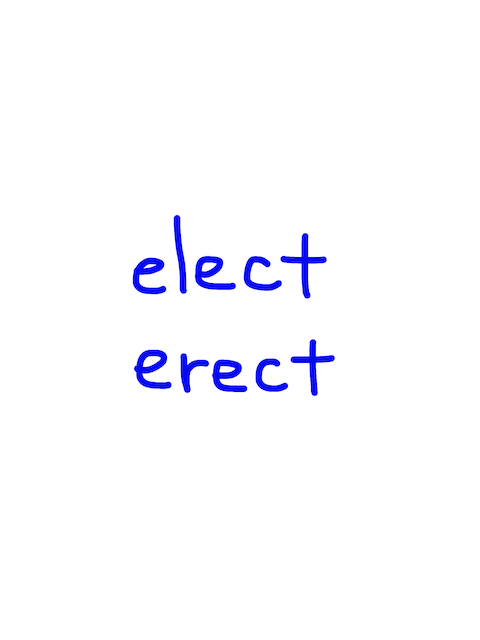 elect/erect　似た英単語/似ている英単語　画像