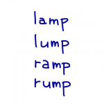 lamp/lump/ramp/rump　似た英単語/似ている英単語　画像