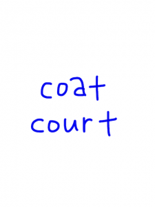 coat/court 似た英単語/似ている英単語　画像