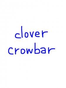 clover/crowbar　似た英単語/似ている英単語　画像