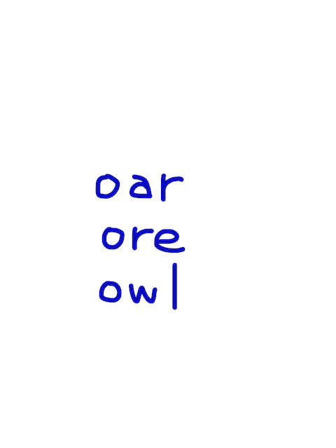 oar/ore/owl 似た英単語/似ている英単語　画像