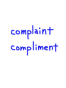 complaint/compliment   似た英単語/似ている英単語　画像