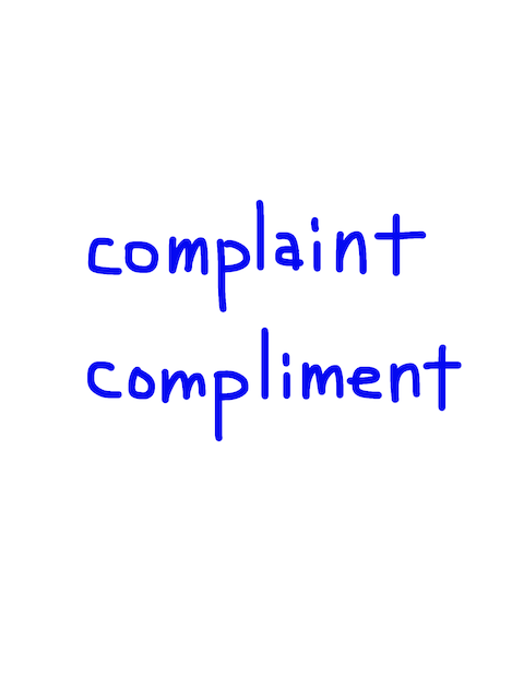 complaint/compliment 似た英単語/似ている英単語　画像