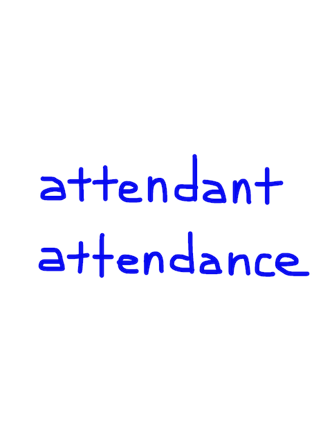 attendant/attendance　似た英単語/似ている英単語　画像