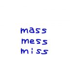 mass/mess/miss 似た英単語/似ている英単語　画像