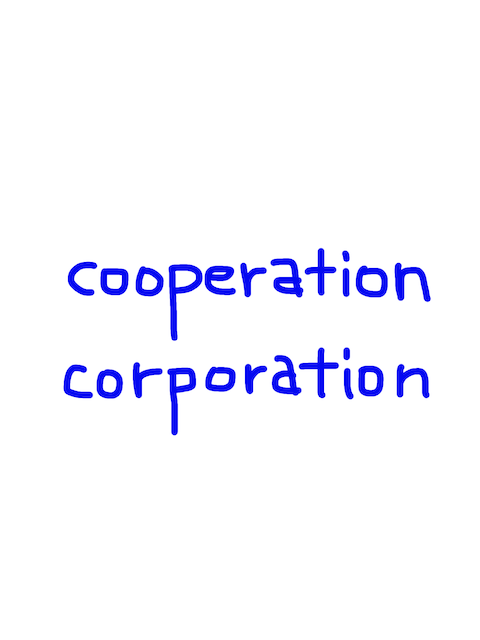 cooperation/corporation 似た英単語/似ている英単語　画像