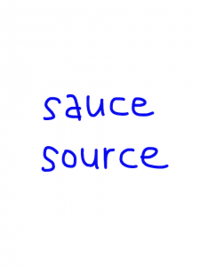 sauce/source　似た英単語/似ている英単語　画像