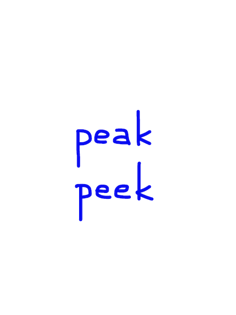 peak/peek 似た英単語/似ている英単語　画像