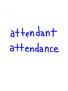 attendant/attendance　似た英単語/似ている英単語　画像