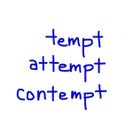 tempt/attempt/contempt 似た英単語/似ている英単語　画像