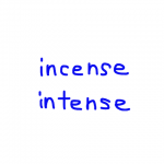 incense/intense 似た英単語/似ている英単語　画像