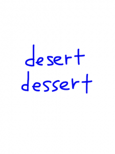 desert/dessert 似た英単語/似ている英単語　画像