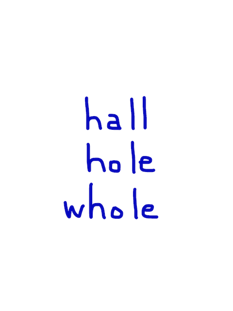 hall/hole/whole 似た英単語/似ている英単語　画像