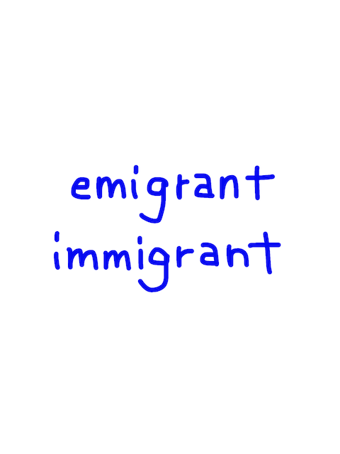 emigrant/immigrant　似た英単語/似ている英単語　画像