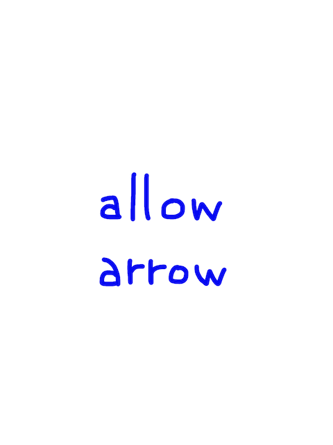 allow/arrow 似た英単語/似ている英単語　画像