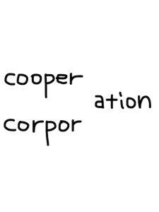 cooperation/corporation 似た英単語/似ている英単語　画像