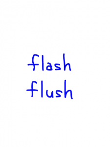 flash/flush   似た英単語/似ている英単語　画像