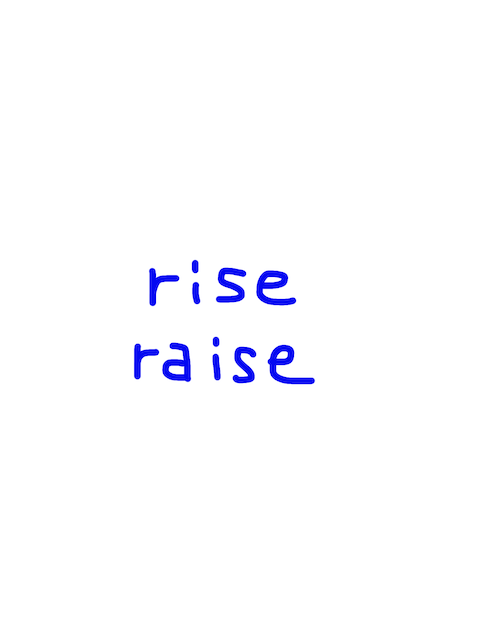 rise/raise　似た英単語/似ている英単語　画像