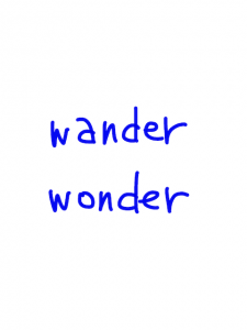 wander/wonder 似た英単語/似ている英単語　画像