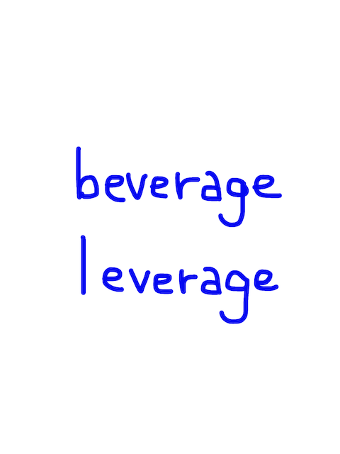 beverage/leverage 似た英単語/似ている英単語　画像