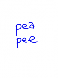 pea/pee 似た英単語/似ている英単語　画像