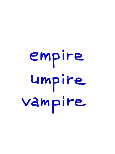 empire/umpire/vampire　似た英単語/似ている英単語　画像