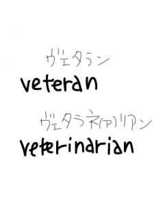 veteran/veterinarian　似た英単語/似ている英単語　画像