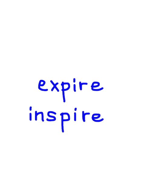 expire/inspire　似た英単語/似ている英単語　画像