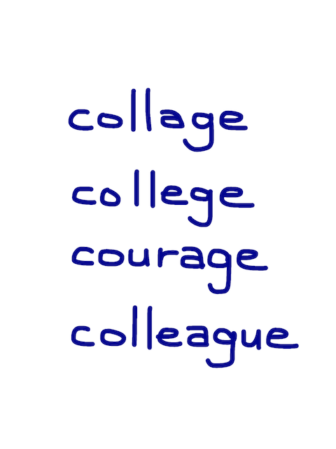 collage/college/courage/colleague 似た英単語/似ている英単語　画像