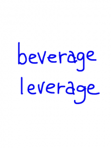 beverage/leverage 似た英単語/似ている英単語　画像