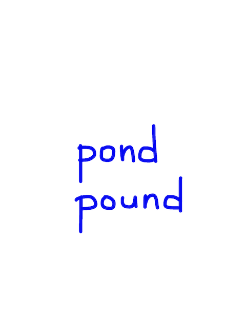 pond/pound 似た英単語/似ている英単語　画像