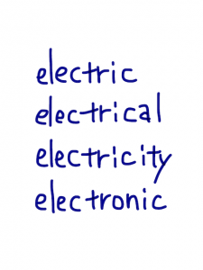 electric/electrical/electricity/electronic　似た英単語/似ている英単語　画像