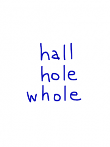 hall/hole/whole   似た英単語/似ている英単語　画像