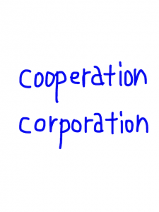 cooperation/corporation 似た英単語/似ている英単語　画像