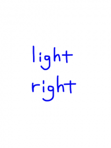 light/right   似た英単語/似ている英単語　画像