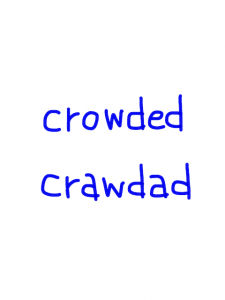 crowded/crawdad　似た英単語/似ている英単語　画像