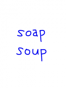 soap/soup　似た英単語/似ている英単語　画像