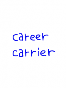 career/carrier　似た英単語/似ている英単語　画像