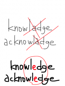 knowledge/acknowledge　似た英単語/似ている英単語　画像