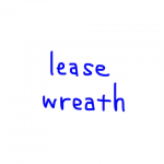 lease/wreath　似た英単語/似ている英単語　画像