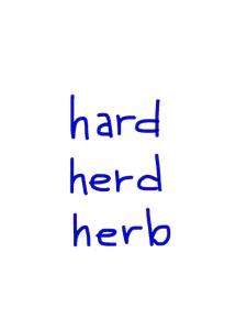 hard/herd/herb　似た英単語/似ている英単語　画像