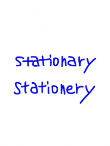 stationary/stationery　似た英単語/似ている英単語　画像