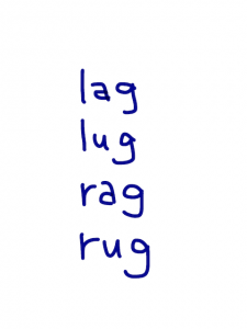 lag/lug/rag/rug　似た英単語/似ている英単語　画像